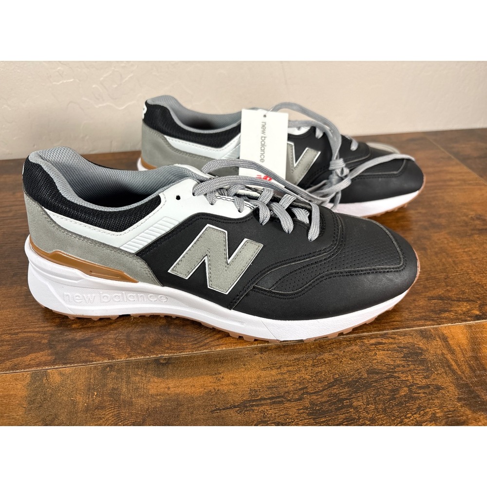 New Balance 997 SL Golf Shoes Mens 11 Black White Grey Spikeless MG997SBW NEW‎
